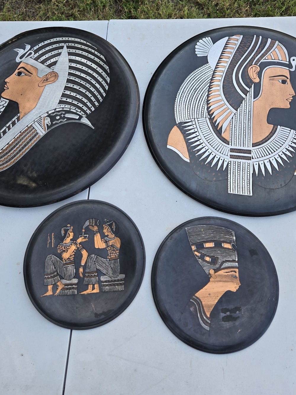 Vintage Egyptian Pharaoh & Queen Wall Decor Set – 4 Pc Ancient Egypt